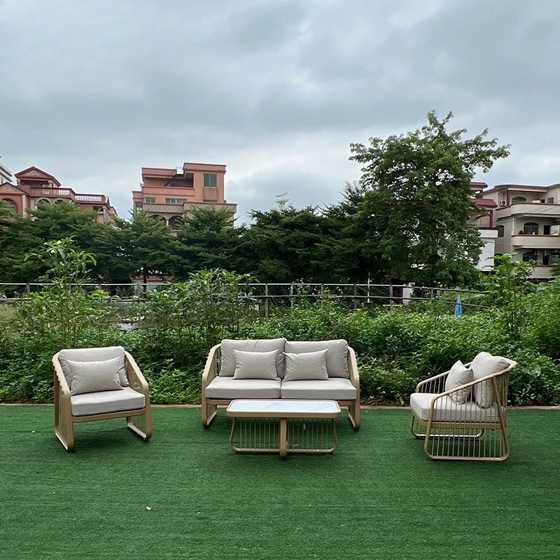 

Leisure sofa hotel terrace thickened aluminum furniture courtyard villa garden creative rope metal sofa