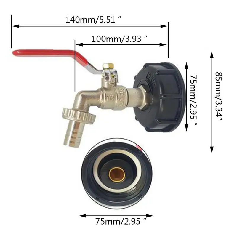 Adapter zbiornika ogrodowego IBC S60X6 gwint stromy do szybkiego łączenia ogrodowego kran stopowy zbiornik z kranu 1000 litra akcesoria do akwarium