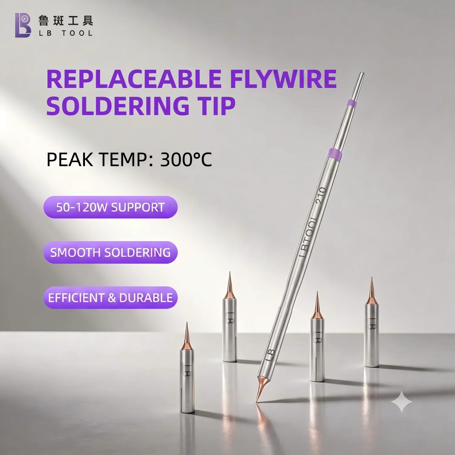 LB Tool 210 Replaceable Soldering Iron Tip Set Pure Copper Fine Point Flywire Tips Phone Motherboard Micro Soldering Repair