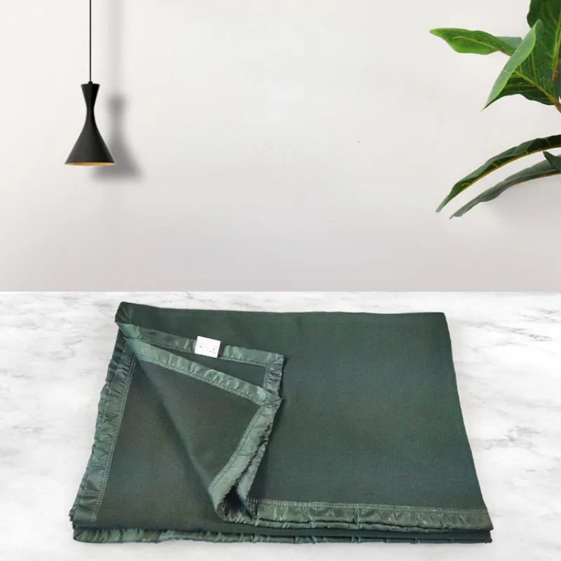 

Blankets Pure Polyester Synthetic Fiber Insulation Blanket Outdoor Camping Dark Green Wool Blanket