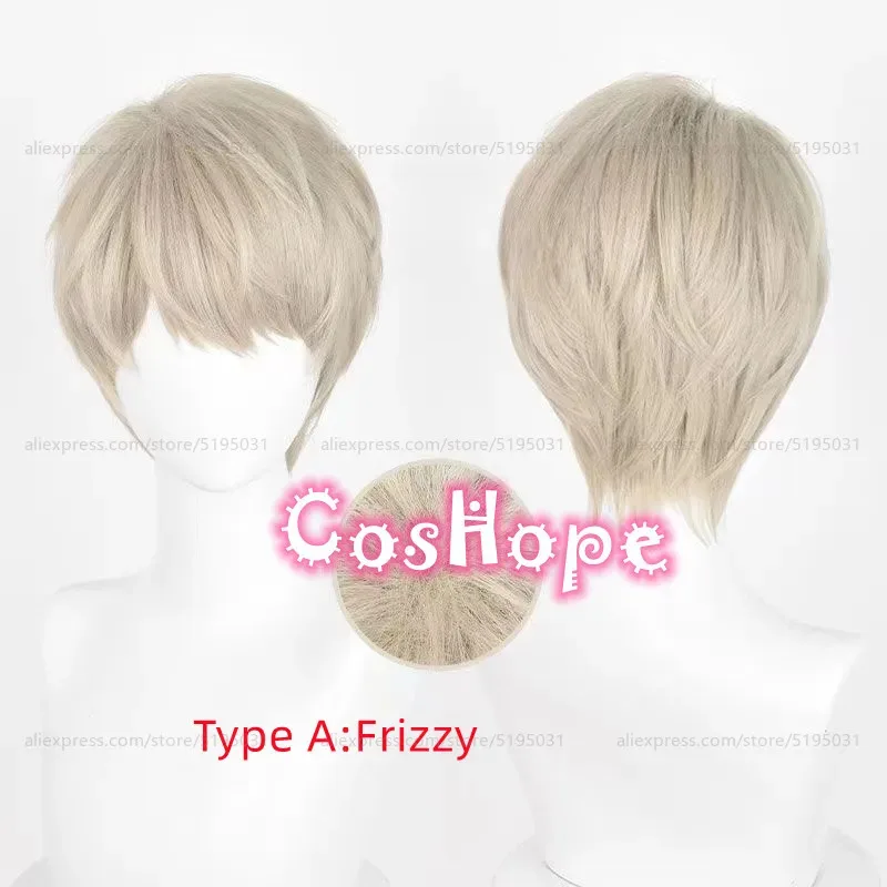 

2025 Xavier 30cm Short Grayish Gold Frizzy Scalp Wig Anime Cosplay Heat Resistant Synthetic Wigs