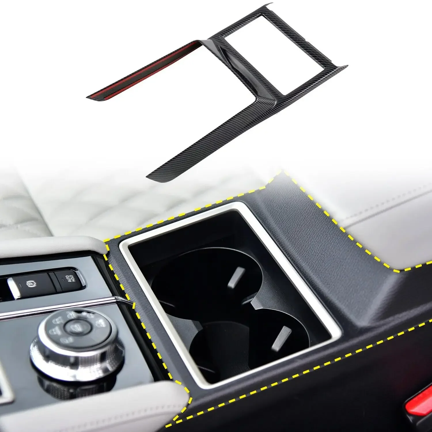 

For Mitsubishi Outlander 2023-2025 Car Accessories Water Cup Holder Panel Frame Protector Cover Auto Parts Exterior Protection