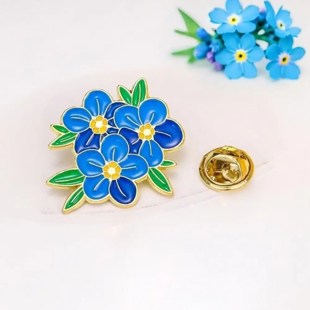 Trendy Blue Flower Flower Enamel Brooch Peony Creative Accessories Flower Language Series Badge Personalized Brooch Gifts