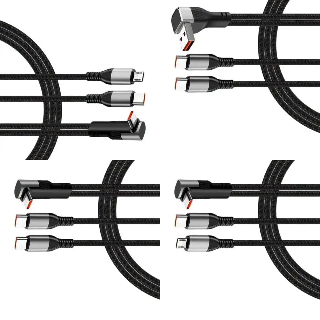 

R53C Universal 66W Fast Data Cable 2 in 1 With Type C Connectors And Charging