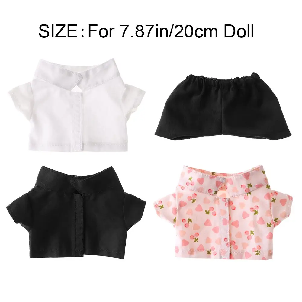 1PC Cotton Doll Shirt Pants For 20 cm American Doll Cute Mini Clothes Collar Coat Star Doll Clothes Suit Doll Accessories