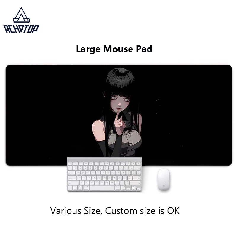 

Sexy Girl Black Mousepad Gamer Lager Computer PC Desk Mat 900X400 Keyboard Anime Office Carpet Playmat Kawaii Extended Rug