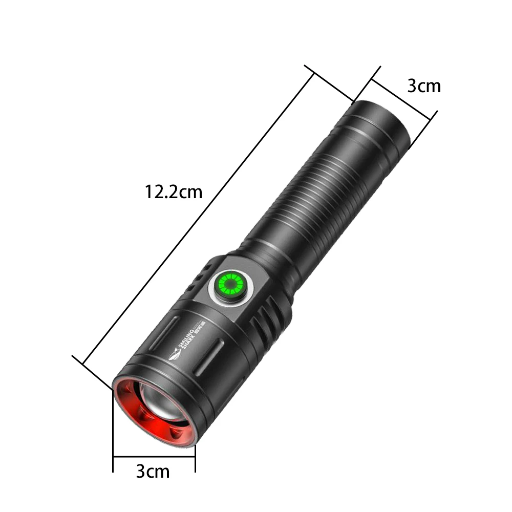 Smiling Shark SD-5233 LED Flashlight, Super Bright Handheld Flashlight, Long-lasting Flash Light Rechargeable for Outdoors