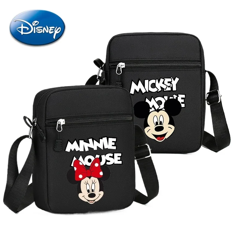 Bolso cuadrado pequeño con estampado de dibujos animados de Mickey Mouse, versátil, a la moda, para niño, Minnie y niña, informal, Popular, bonito, para móvil