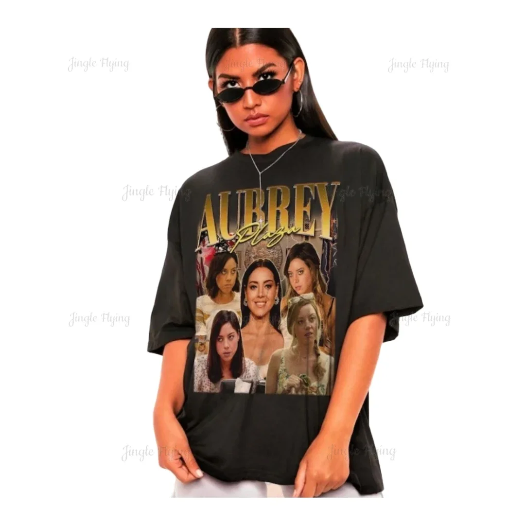 Retro Aubrey Plaza Tshirt Sweatshirt Bootleg Men Women Oversized Custom Tee