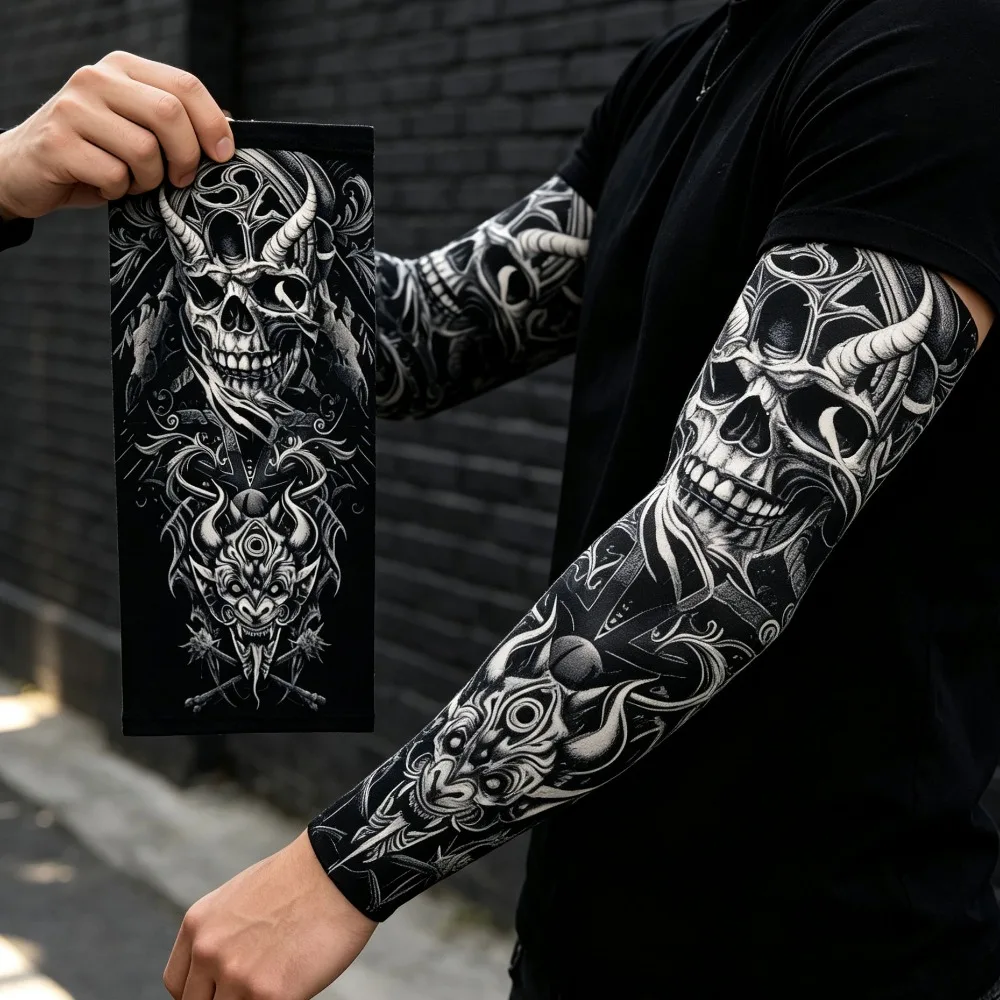 Sun Protection Arm Sleeves 2Pcs Seamless Breathable Tattoo Cover Cycling Outdoor Daily Accessories