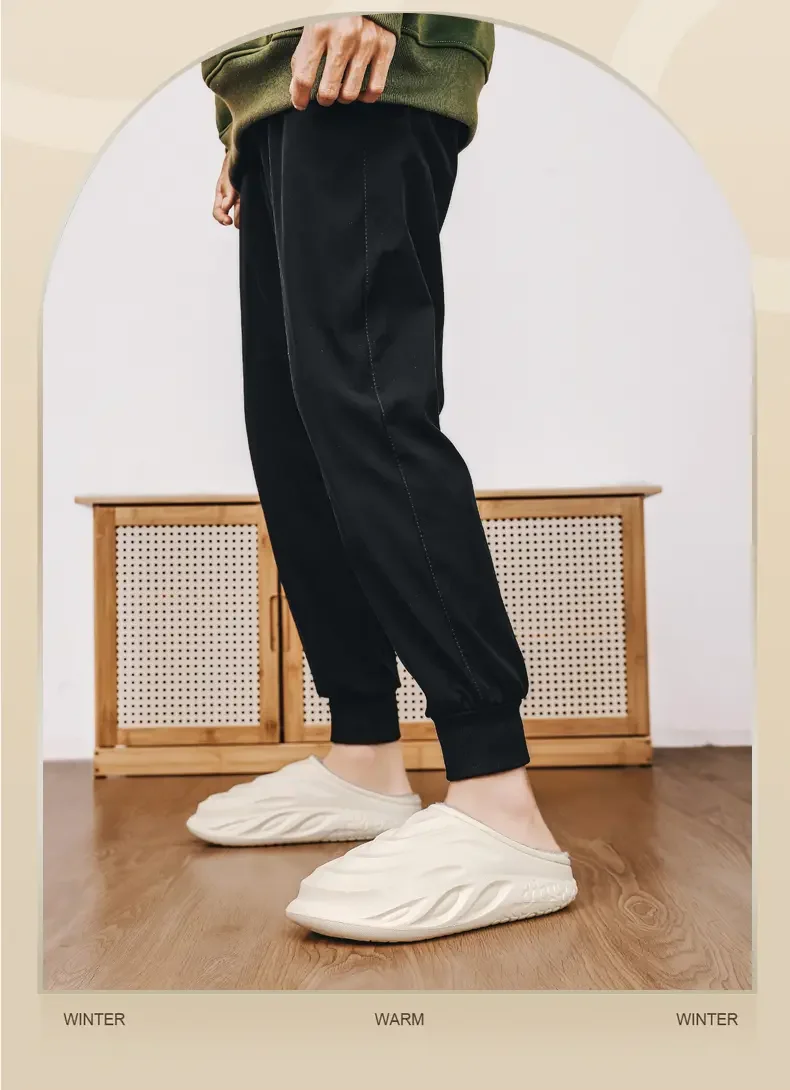 Winter-Wärme-Hausschuhe für Herren, EVA, wasserdicht, mit Fleece-Futter, dicke Sohle, rutschfest, für drinnen und draußen, Winter-Hausschuhe für Männer. – Detail 1