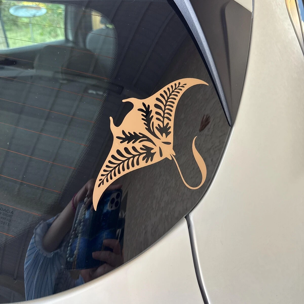 

Цветочные наклейки на автомобиль Manta Ray, наклейки на окна автомобиля морской жизни, аксессуары для декора