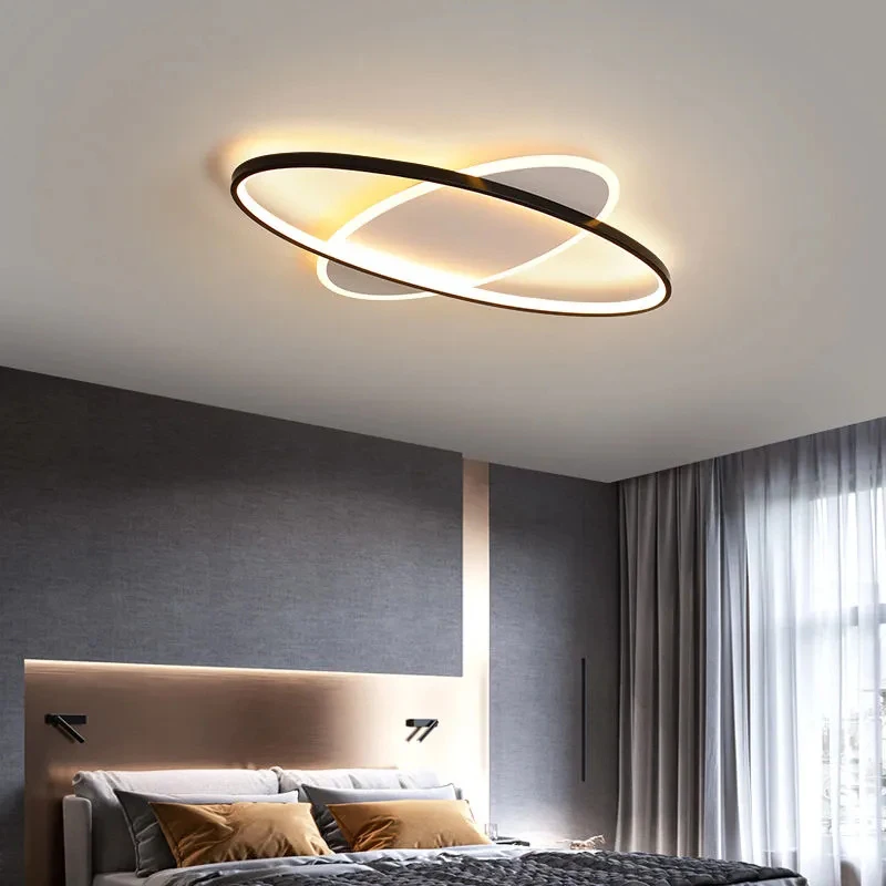 Nordic LED Ceiling Light Oval Gold Modern Metallic Chandelier with Silicone Shades for Girls Bedroom Loft Bed Bathroom