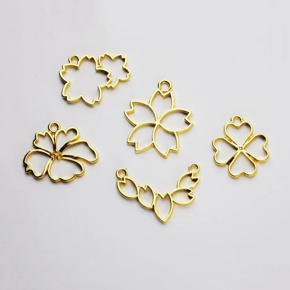

40Pcs Metal Pendant Charm Set Floral Resin Frame DIY Jewelry Making Necklace Bracelet Accessories Metal Pendant Charm
