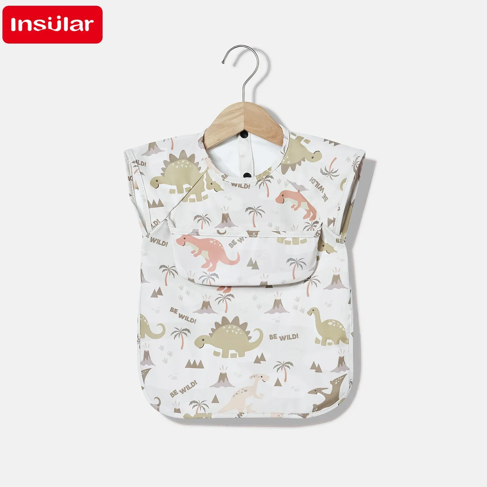 

Denmark Soft Waterproof Baby Food Pocket Dirt Proof Feeding Bibs Sleeveless PU Reverse Dressing Baby Eating Cloth Cover Super