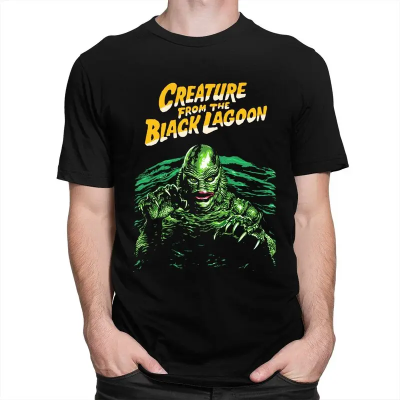 Custom Creature From The Black Lagoon T Shirts Short Sleeve Cotton T-shirt Leisure Halloween Horror Movie Tee Slim Fit Clothing
