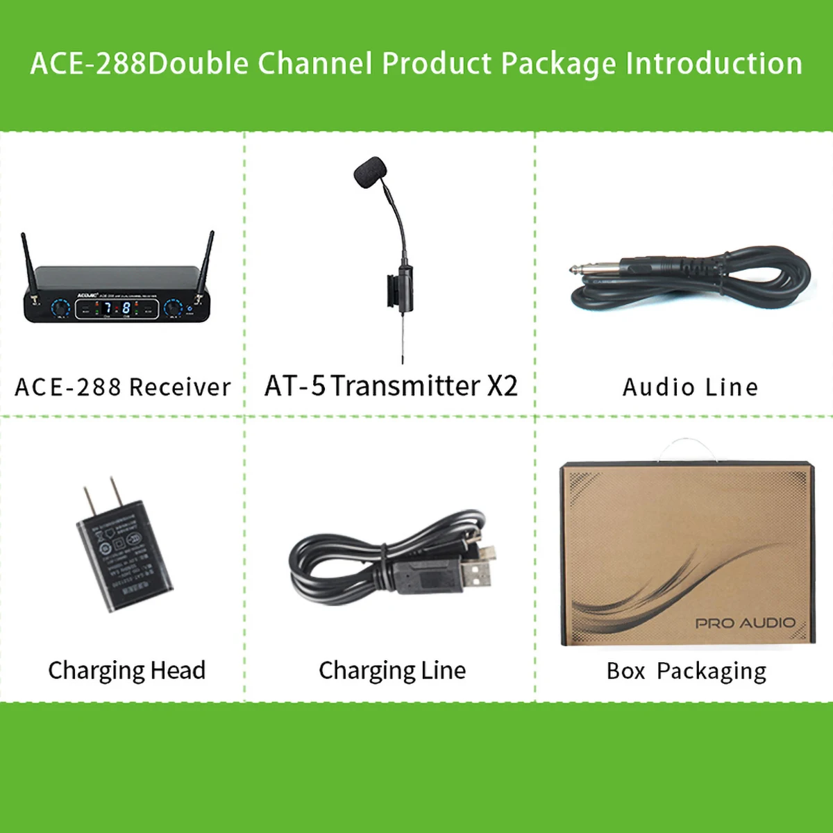 Bezprzewodowy mikrofon akordeonowy Acemic ACE-288/AT5