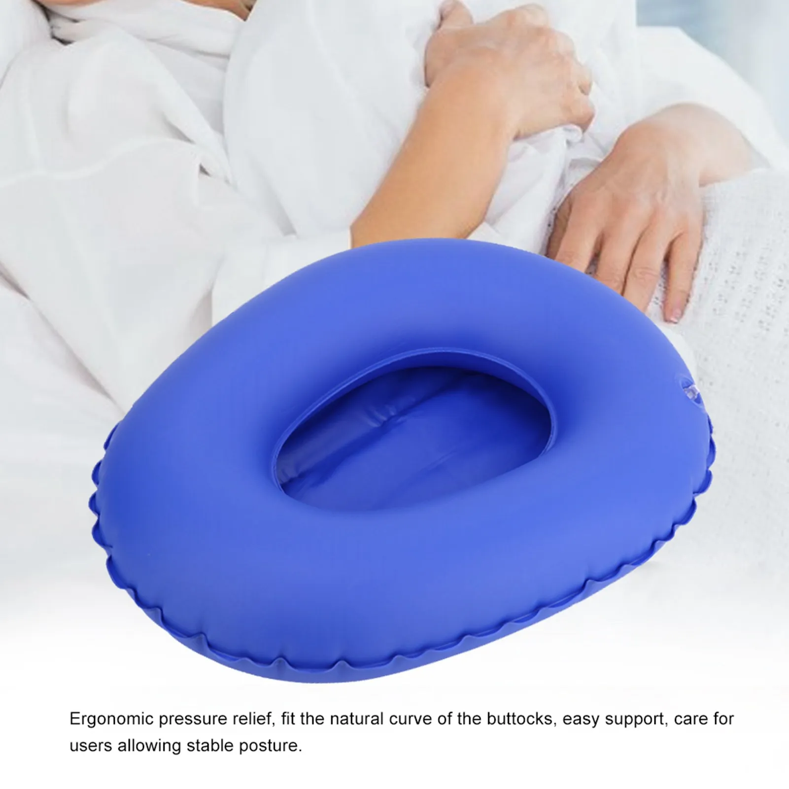 Inflatable Bed Pan Anti Bedsore Toilet Urinal Washable Portable Inflation Bedpans Bathroom for Bedridden Elderly Patients