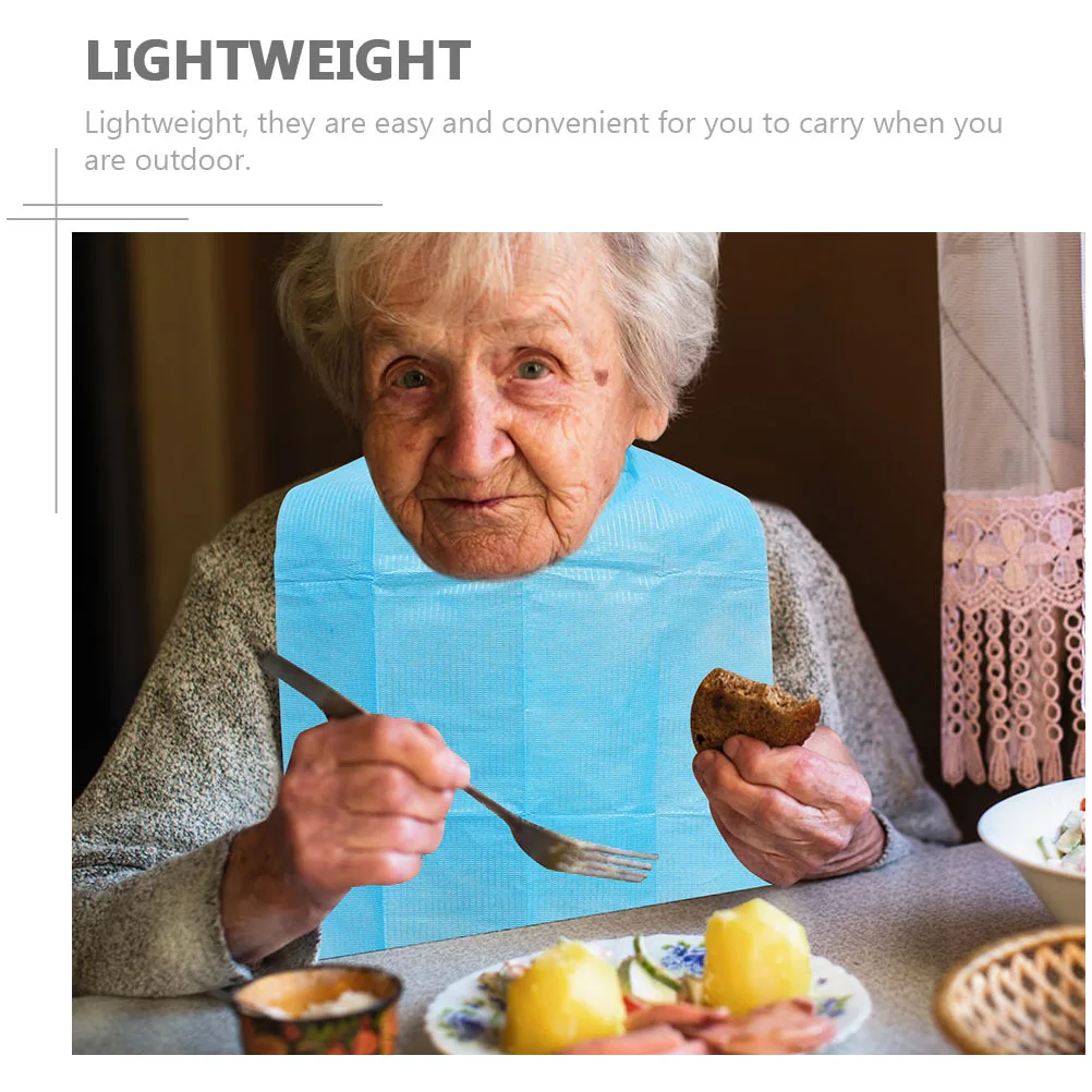 

60 шт. водонепроницаемый одноразовый нагрудник для еды маслостойкие принадлежности для кормления детей пожилых людей портативные фартуки для кормления обедом практичные