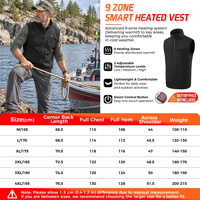 Zones Heated Vest Men Woman USB Heater Softshell Waistcoat Snowboarding Winter Windproof Base Layer For Outdoor Working Skiing view 6