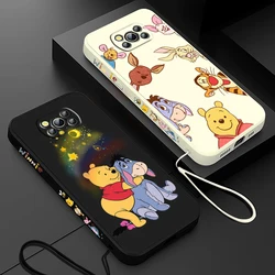 Śliczny Pooh Bear Disney do Xiaomi Poco pokrowiec na X4 X3 F4 NFC M6 M5 M4 M3 GT S Pro płynna lewa lina 4G 5G etui na telefon