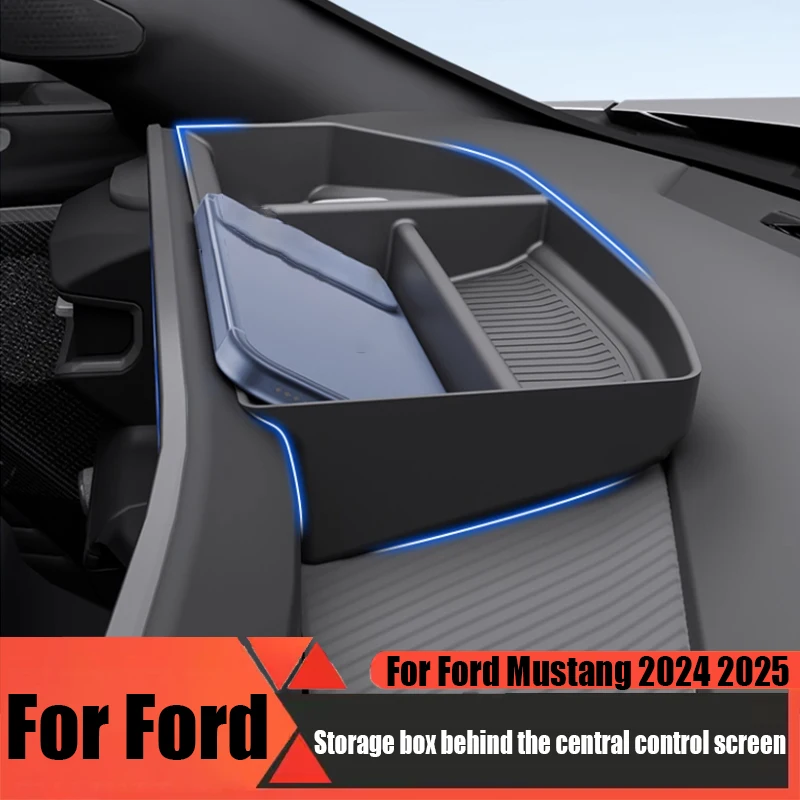 

Silicone storage box behind the central control screen anti slip waterproof car storage accessories For Ford Mustang 2024 2025