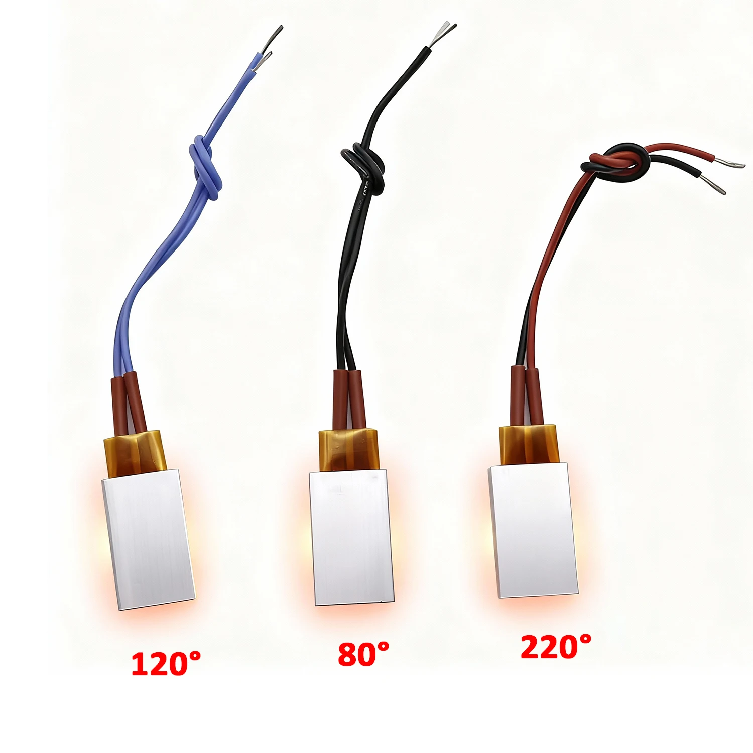 80 ° /120 ° /220 °   Elemento calefactor PTC, incubadora de calefacción en miniatura aplicable de 12V, calentador eléctrico de carcasa de aluminio para calefacción de casa de mascotas