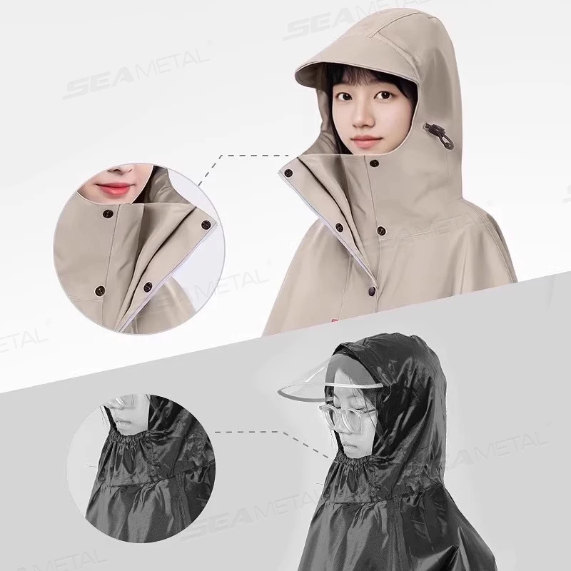 SEAMETAL سميكة الكبار دراجة نارية معطف واق من المطر دراجة كهربائية معطف المطر الرجال النساء دائم مقاوم للماء ركوب والعتاد متسابق معطف واق من المطر #2