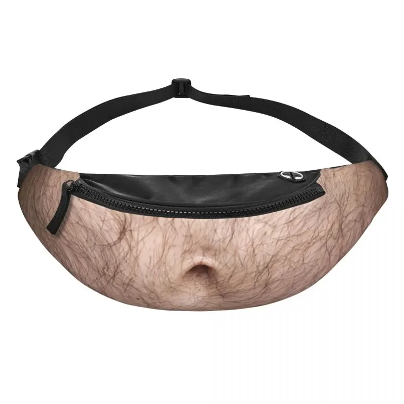 Novelty PU Fake Belly Waist Bag Zipper Closure Dad Bag Funny Prank Fanny Pack for Party Gag Gift image 2