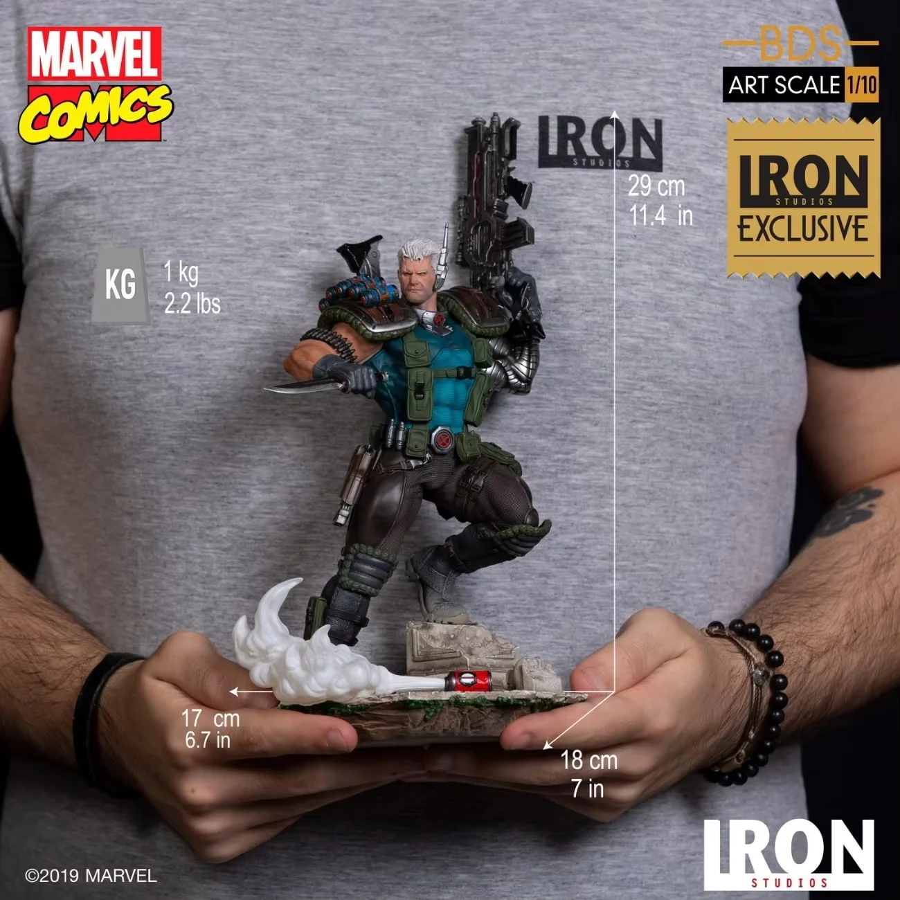 Genuine Marvel Iron Studios Marcas17919-10 1/10 Cable Comics Series Model Statues Collecting Desktop Decoration Toy Gifts