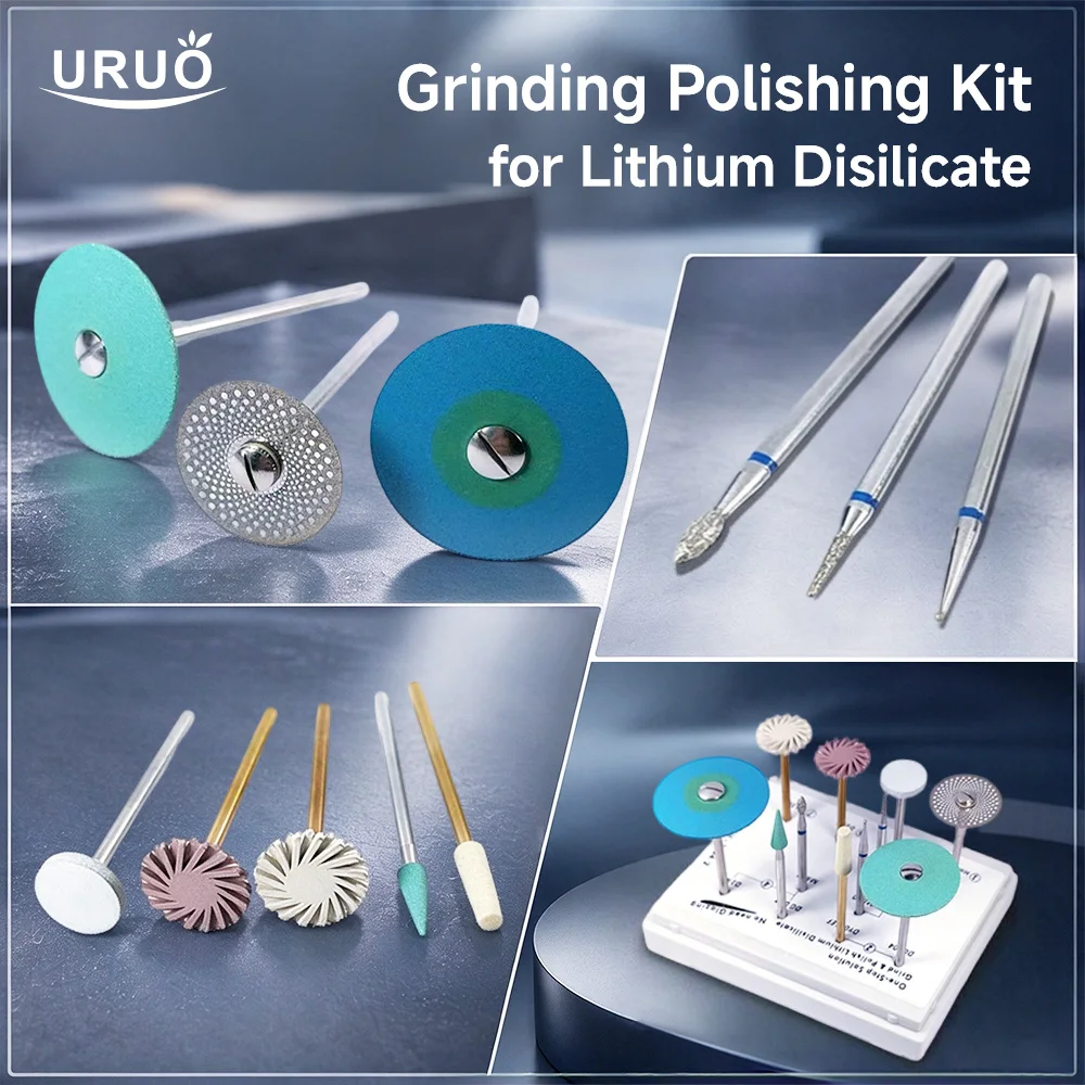 Dental Polishers Set HP Kit 3L04.2 for Grinding or Polish Lithium Disilicate Denture Lab Polishers and Brushes