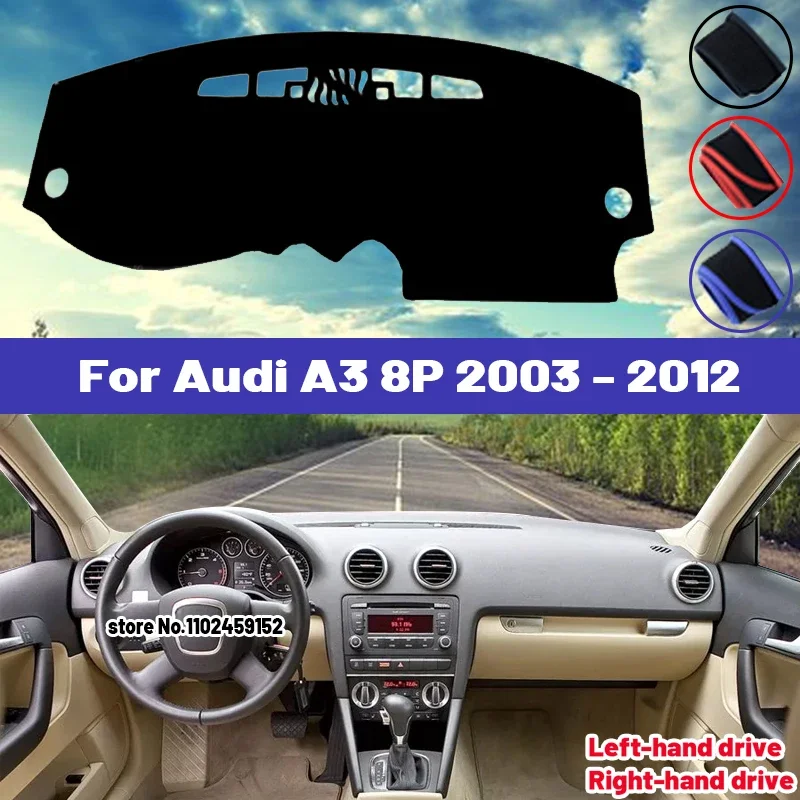 

Высокое качество для Audi A3 8P 2003-2012 2008 2009 2010 2011, коврик для приборной панели автомобиля, козырек от солнца, избегайте света, коврики с защитой от УФ-лучей