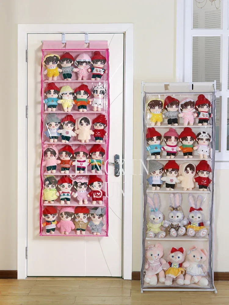 Behind the Door Doll Hanging Storage Bag Doll Plush Toy Cabinet Organizing Cartoon Doll Dustproof Household