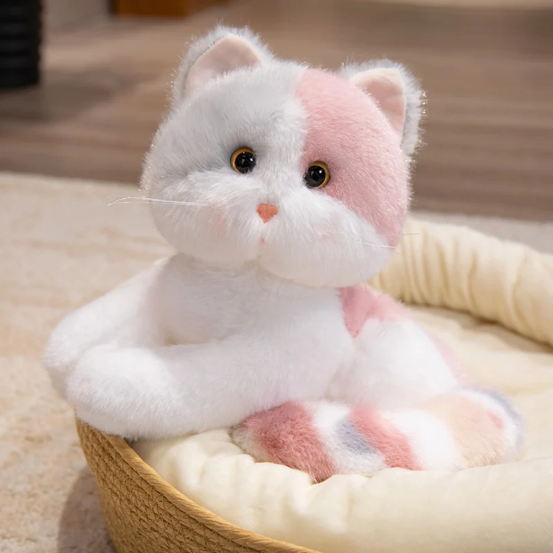 20/30/40cm Kawaii Imitation Cat Plush Toys Dolls Funny Cartoon Giant Cat Stuffed Dolls Real Lift Animals Plushie Toys