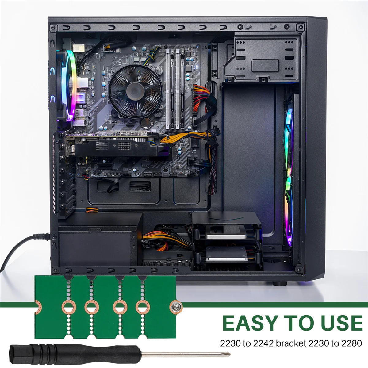 ADEGBO-Improved Hard Drive Adapter Plate M.2 NGFF SSD Extension Rack