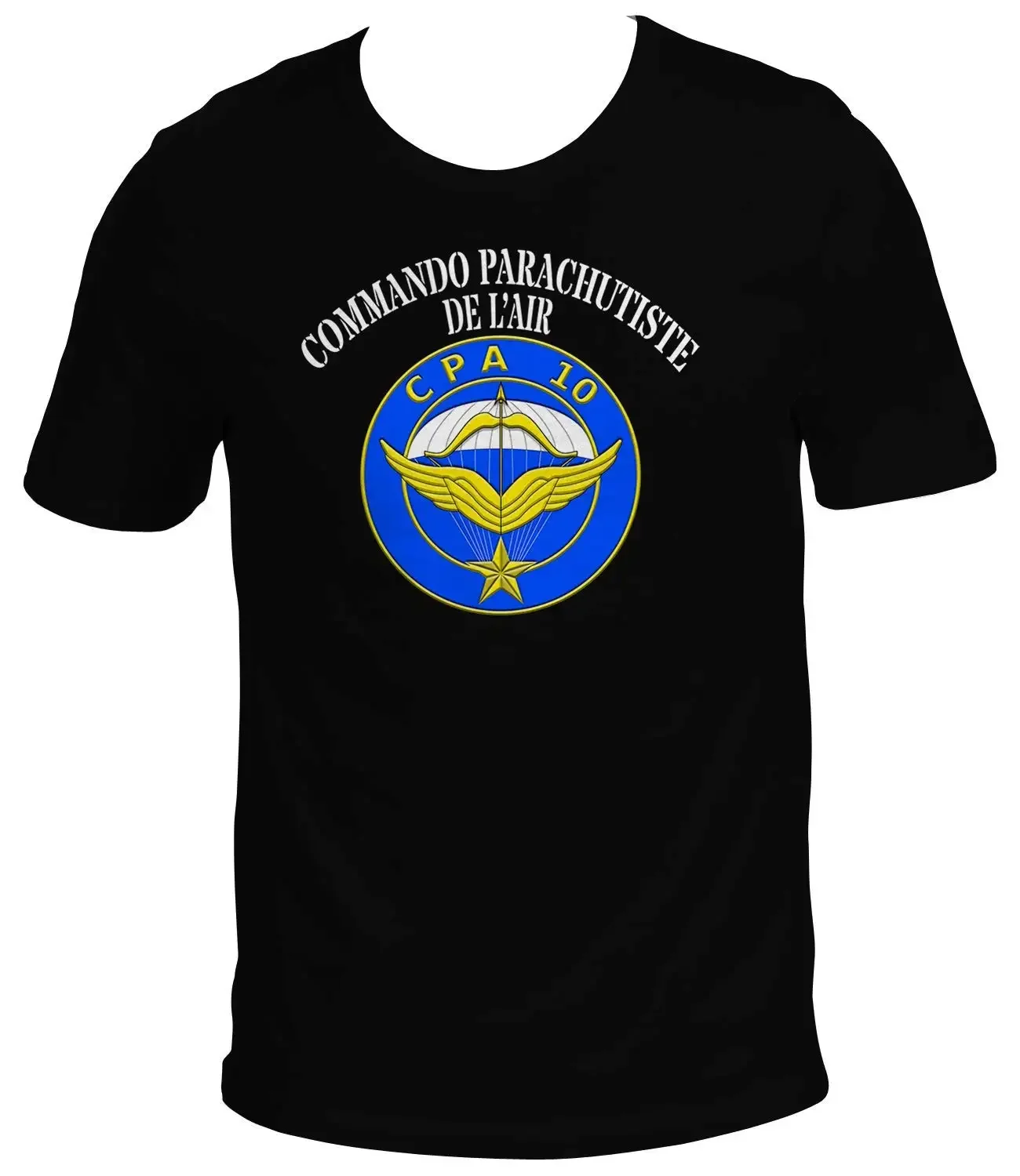 

Футболка French Militaire Commando Parachutiste De L'Air CPA10, повседневная хлопковая мужская футболка с коротким рукавом и круглым вырезом