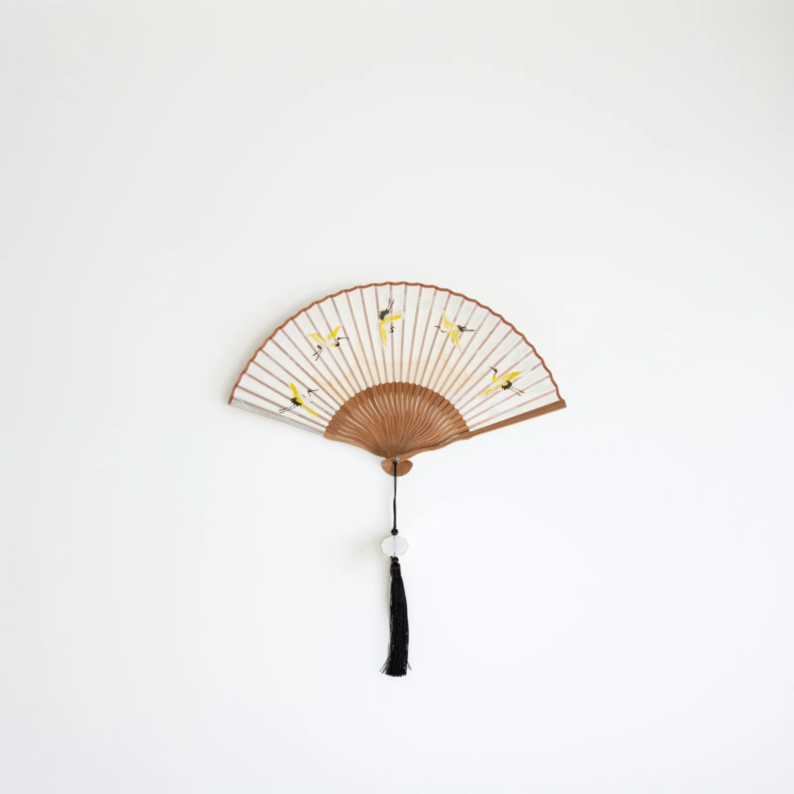 

Folding Fan Silk and Bamboo Design Elegant Handhold Fan for Costume Collocation Wall Adornment Traditional Decor Item