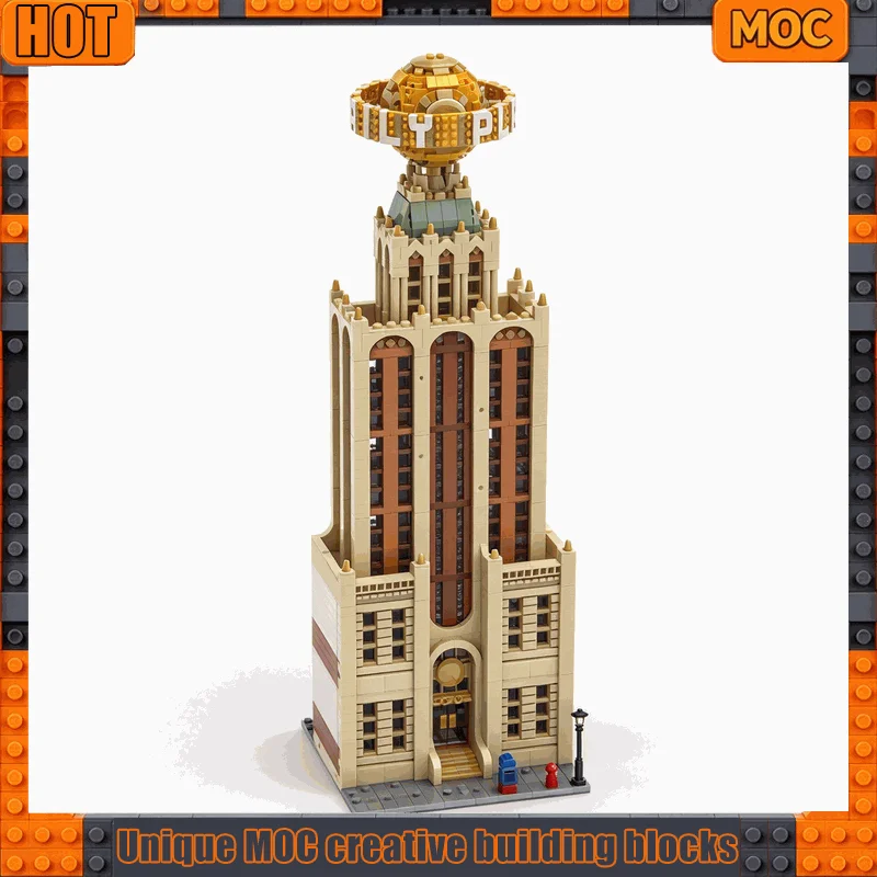 5000PCS Retro Newspaper Office Tower Building Blocks Custom Model Kit Creative Assembly Toy For Home Office Desk Decor Display