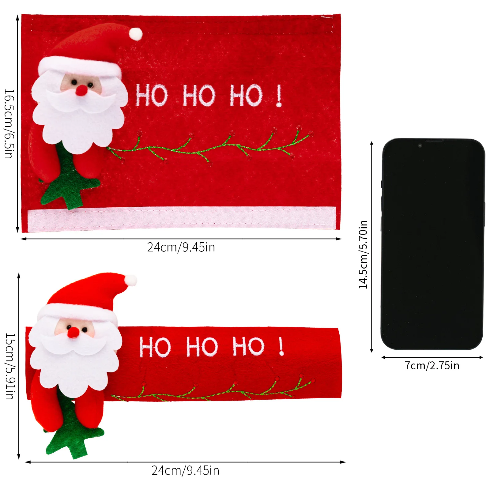 Cartoon Refrigerator Gloves Christmas Snowman Decorative Items Santa Claus Reindeer Window Door Handle Fabric Xmas Decoration