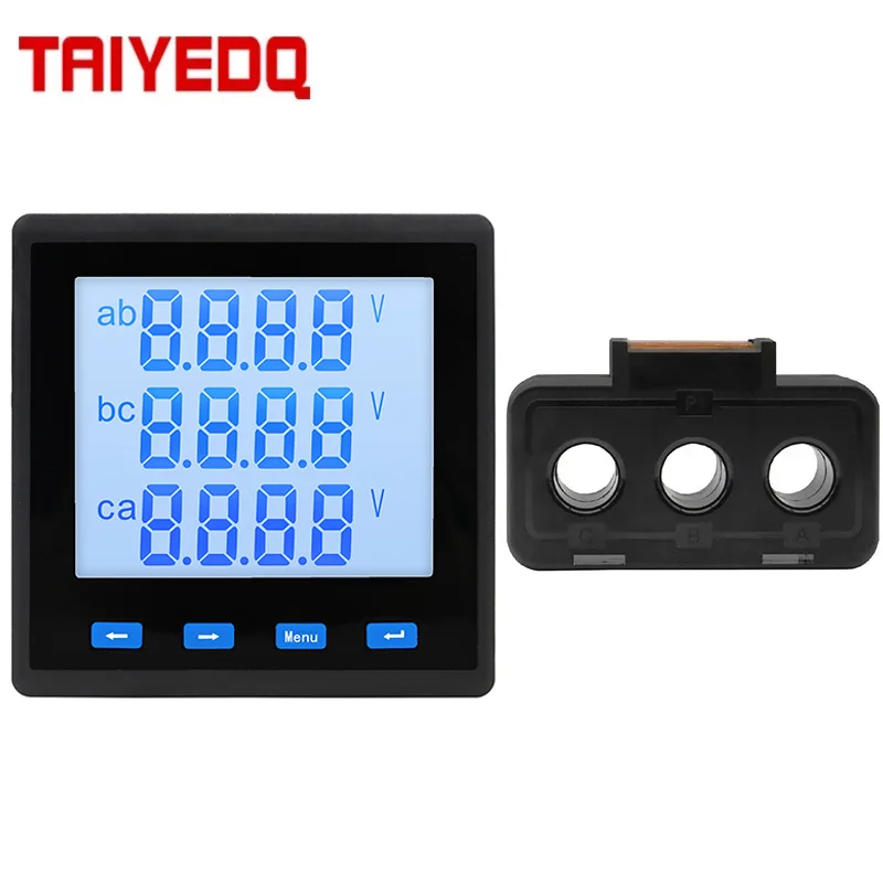 Digital LCD Display Voltmeter Ammeter Wattmeter Power Energy Frequency Meter Multi-Function Meter Tester Tools RS485 400V