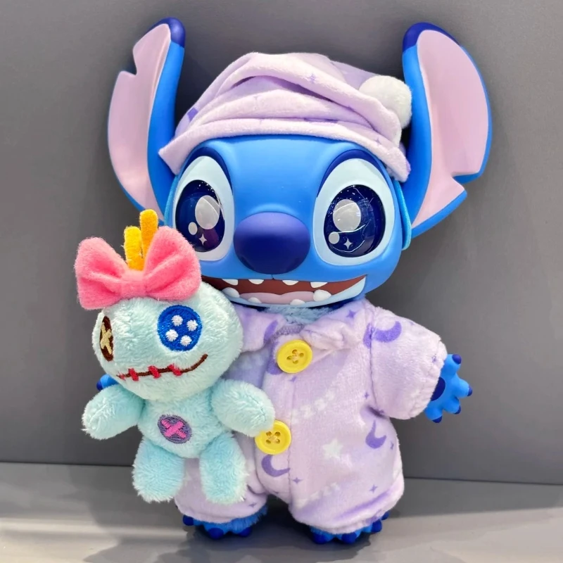 Stitch Dress-Up Show Series-caja ciega de felpa de vinilo, muñeca bonita, ropa divertida a la moda para muñeca bebé, traje, bolsa, colgante, regalo ornamental para el hogar