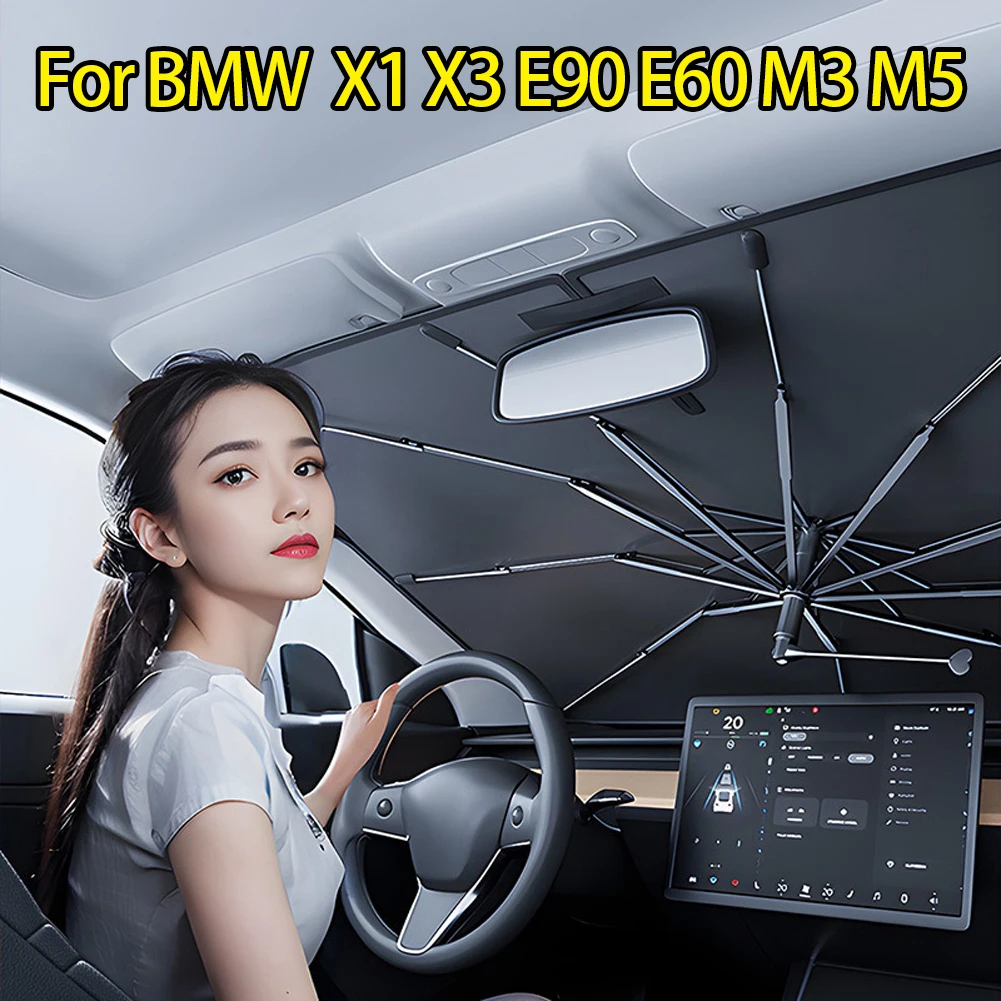 

For BMW 1 3 5 7 Series X1 X3 E46 E39 E90 E60 M3 M5 M6 Car Windshield Sunshade Parasol Front Cover UV Ray Heat Sun Glare Block