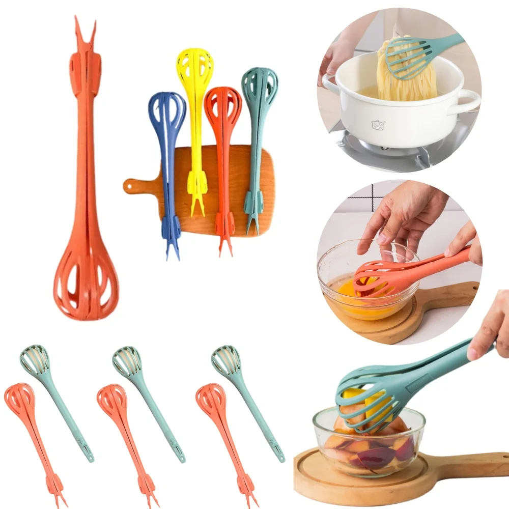 Household Kitchen Multi-functional Egg Beater Stirring Eggs And Vegetables Two-in-one Noodle Clip Powder Claw Clip Egg Food Clip