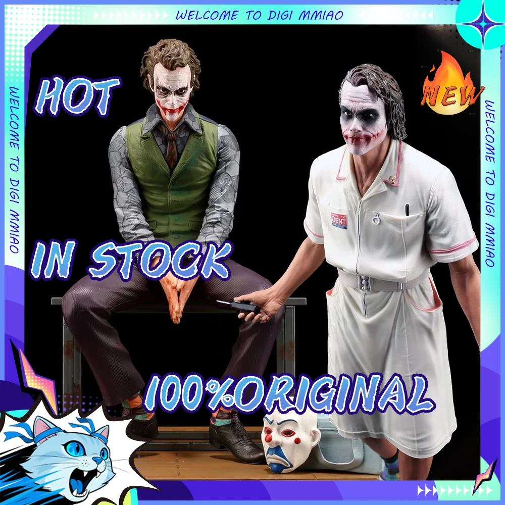 

In Stock Suicide Squad Joker Figure Ornament Heath Ledger Sitting Posture Figures Car Doll Tail And Roof Pendant Model Statue