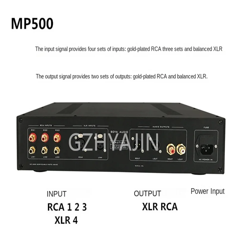 Imagem -03 - Boya Áudio Música Fax Bile Preamp Mp500 Bile 6922 Tubo Febre Alta Fidelidade Amplificador de Potência Bile Equilibrada Freqüência Preamp 5hz 50 50khz