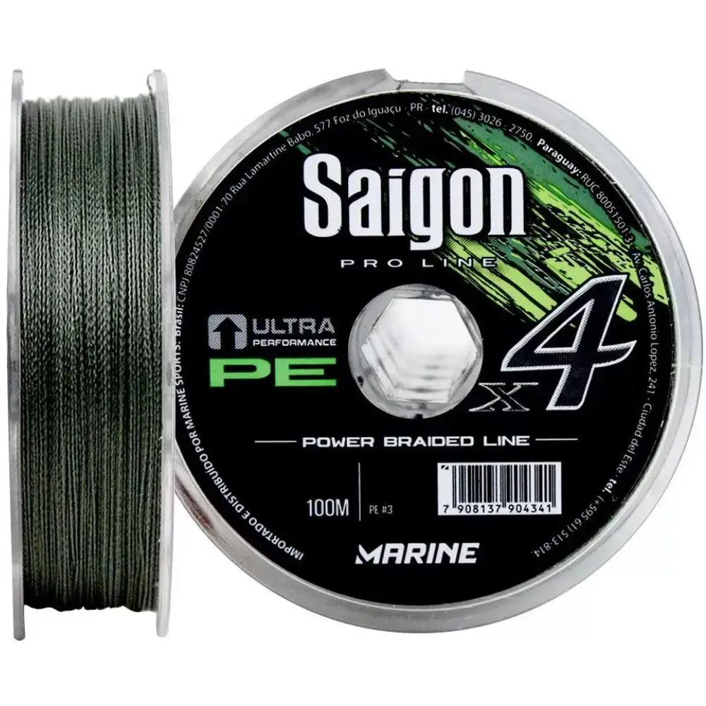 100M Green Saigon X4 0,33mm 45lb Multifilament Line