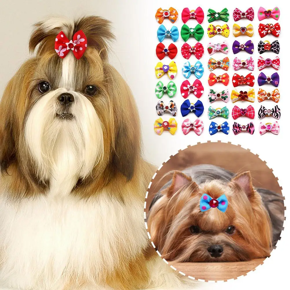 Accesorios para el cabello para mascotas, tocado con lazo, diadema, vestido, Clip de princesa, accesorios de estilo para perros, tocado C8b4