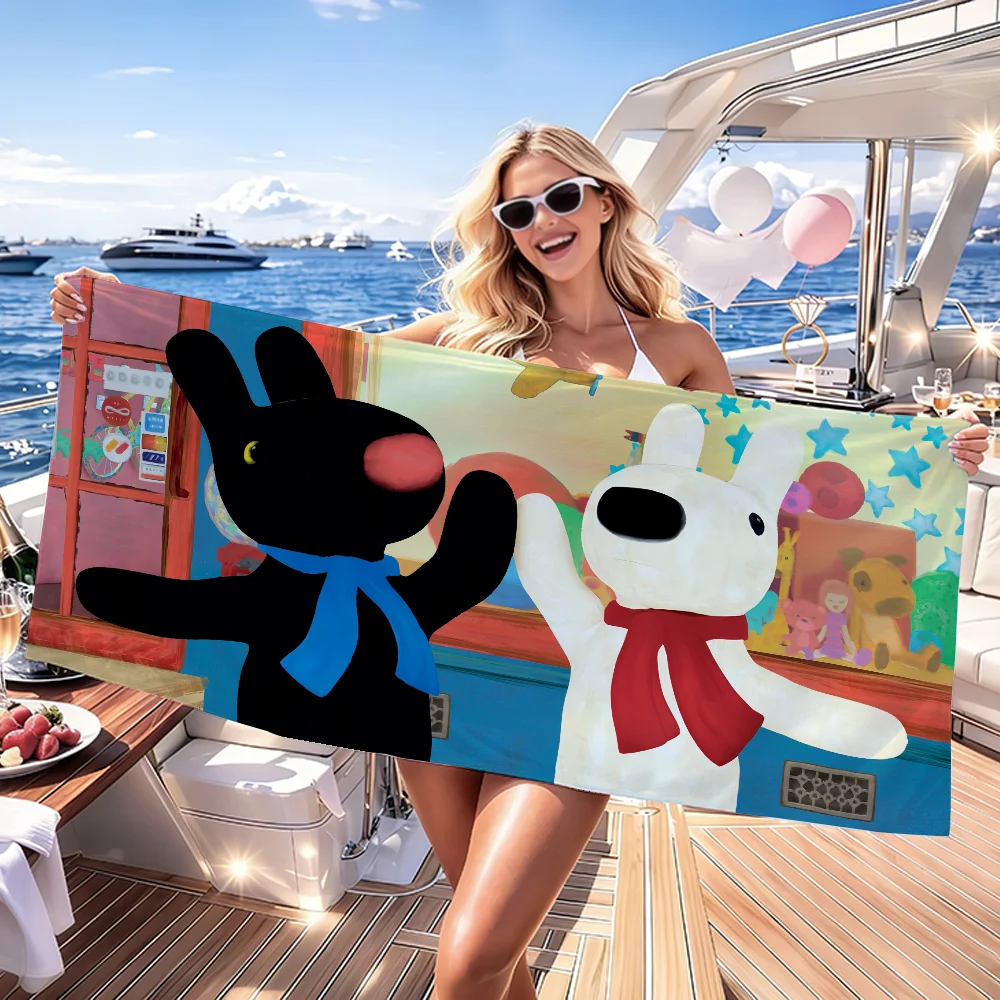 Toalla de playa absorbente de secado rápido con dibujos animados de G-Gaspard y L-Lisa para deportes, fitness, natación y actividades al aire libre