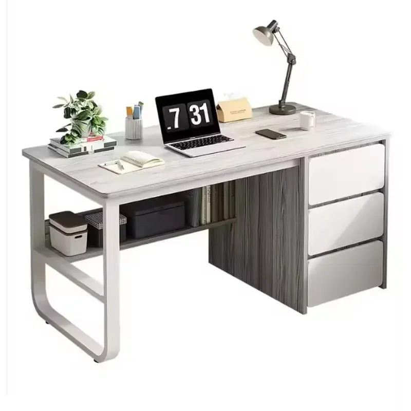 Simple Wooden Home Office Writing Desk Students Children Study Table With Storage Cabinets Computer