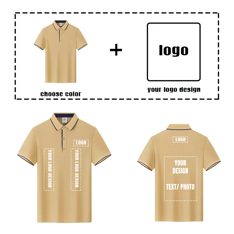 تخصيص شعار قميص بولو الرجال الصيف الرجال السراويل كم بولو الأعمال الفاخرة الرجال تي شيرت طباعة شعار LS-D657